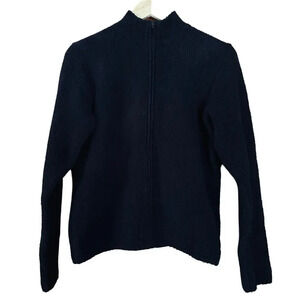 L.L. Bean Vintage Sweater Boucle Full Zip Black Size Small